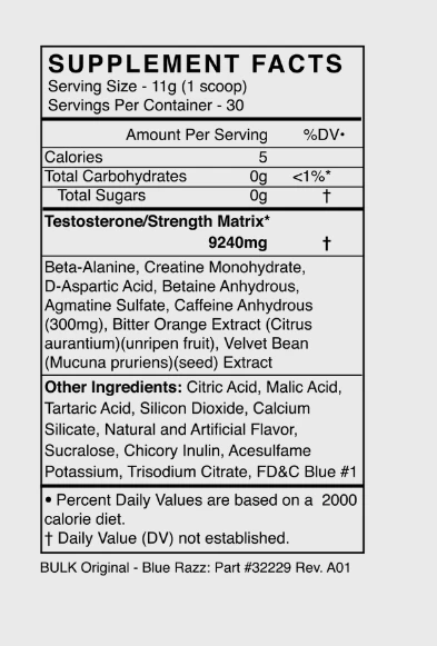 BLACKMARKET BULK Testosterone Boosting Preworkout - Image 2